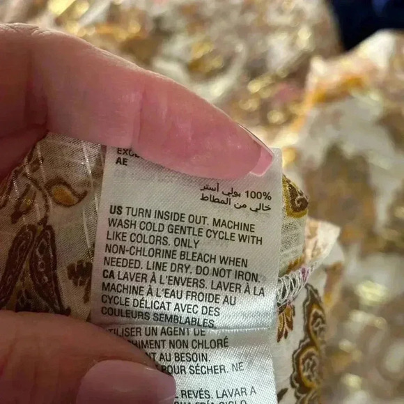 NWT, womens size XL inc brand paisley print chiffon peasant blouse, # B641 - Picture 6 of 6